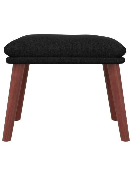 Relaxační křeslo s podnožkou černé textil