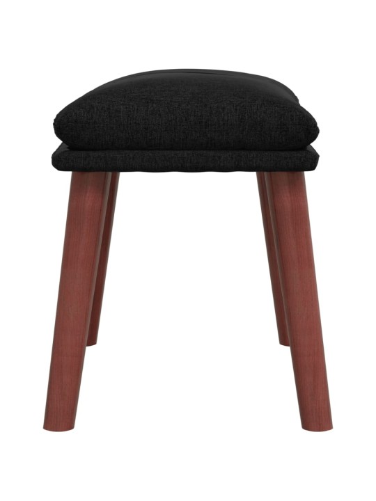 Relaxační křeslo s podnožkou černé textil