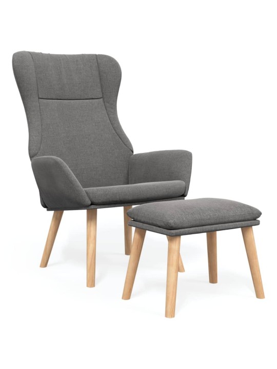 Relaxační křeslo s podnožkou světle šedé textil