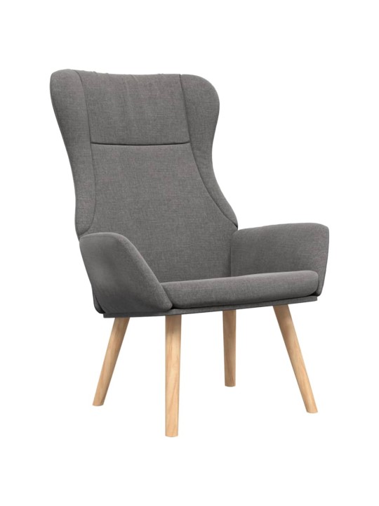 Relaxační křeslo s podnožkou světle šedé textil