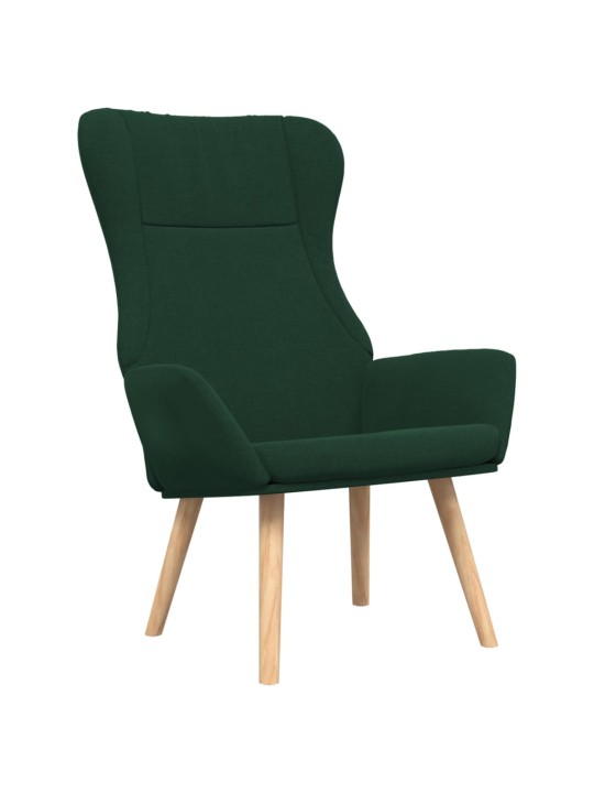 Relaxační křeslo s podnožkou tmavě zelené textil