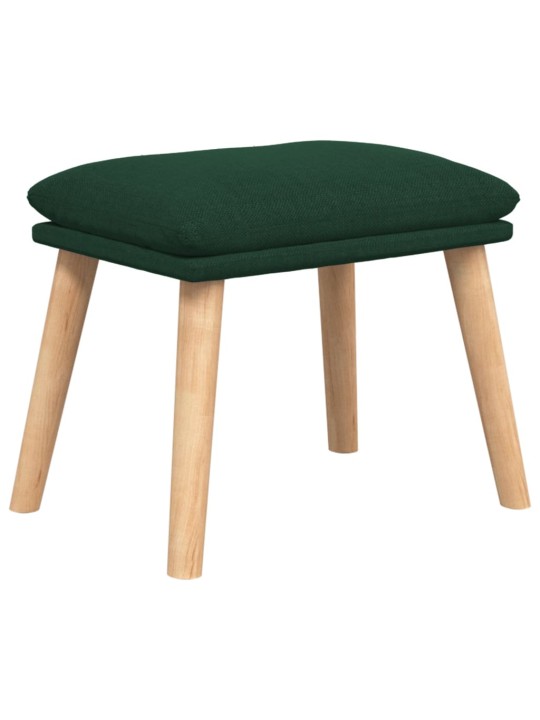 Relaxační křeslo s podnožkou tmavě zelené textil