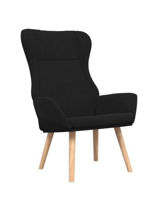 Relaxační křeslo s podnožkou černé textil