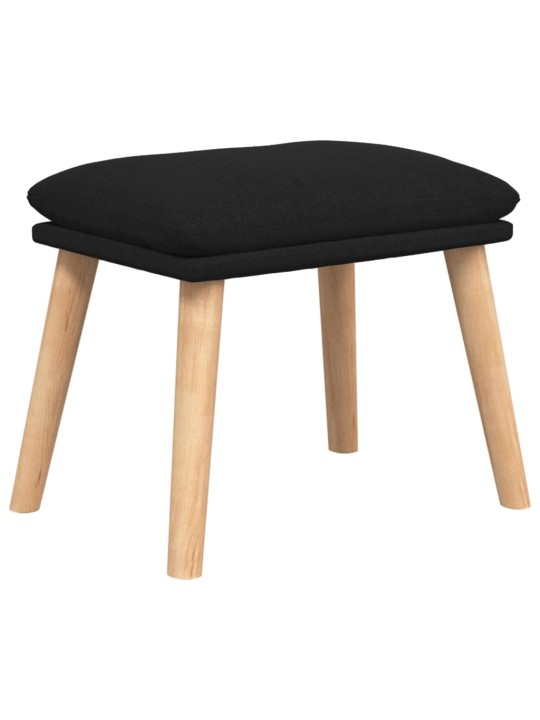 Relaxační křeslo s podnožkou černé textil