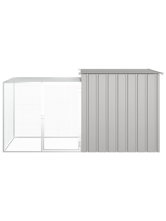 Klec pro kuřata šedá 200 x 91 x 100 cm pozinkovaná ocel