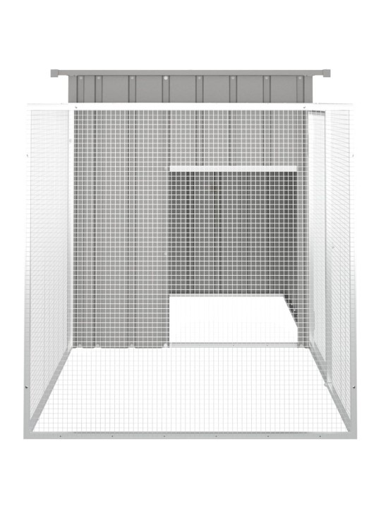 Klec pro kuřata šedá 200 x 91 x 100 cm pozinkovaná ocel