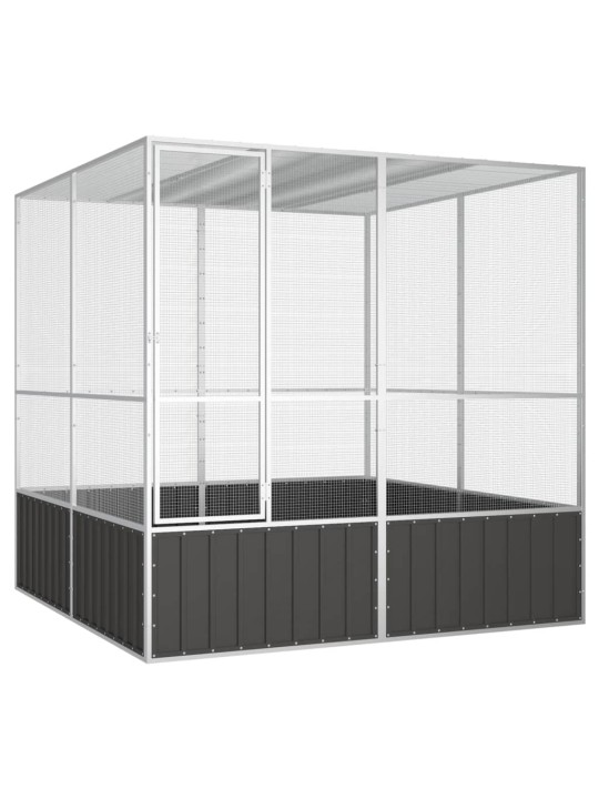 Ptačí klec antracitová 213,5x217,5x211,5 cm pozinkovaná ocel