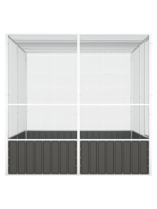 Ptačí klec antracitová 213,5x217,5x211,5 cm pozinkovaná ocel