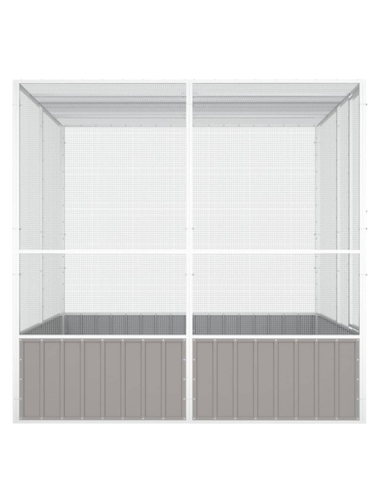 Ptačí klec šedá 213,5x217,5x211,5 cm pozinkovaná ocel