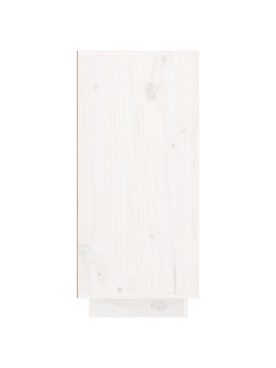 Příborník bílý 111 x 34 x 75 cm masivní borové dřevo