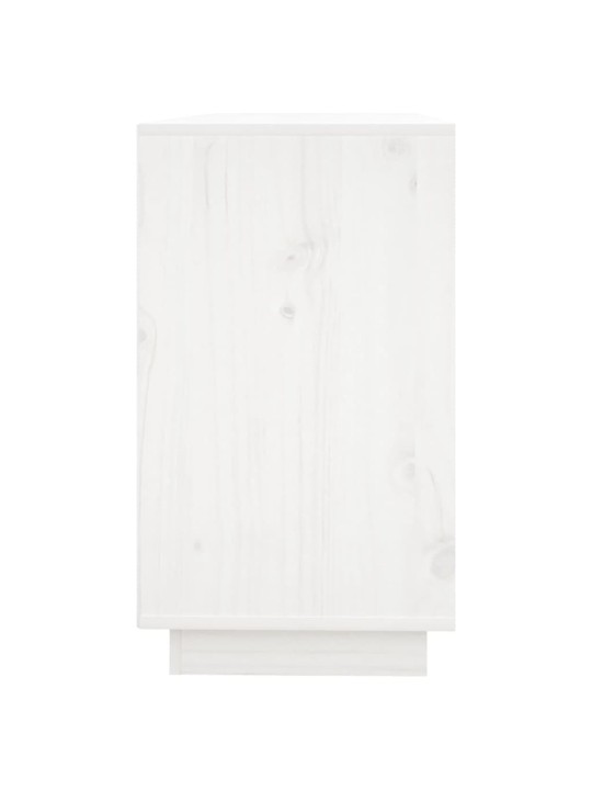 Příborník bílý 111 x 34 x 60 cm masivní borové dřevo