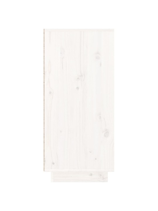 Příborník bílý 110 x 34 x 75 cm masivní borové dřevo