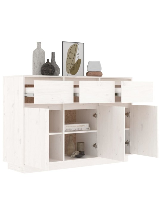 Příborník bílý 110 x 34 x 75 cm masivní borové dřevo