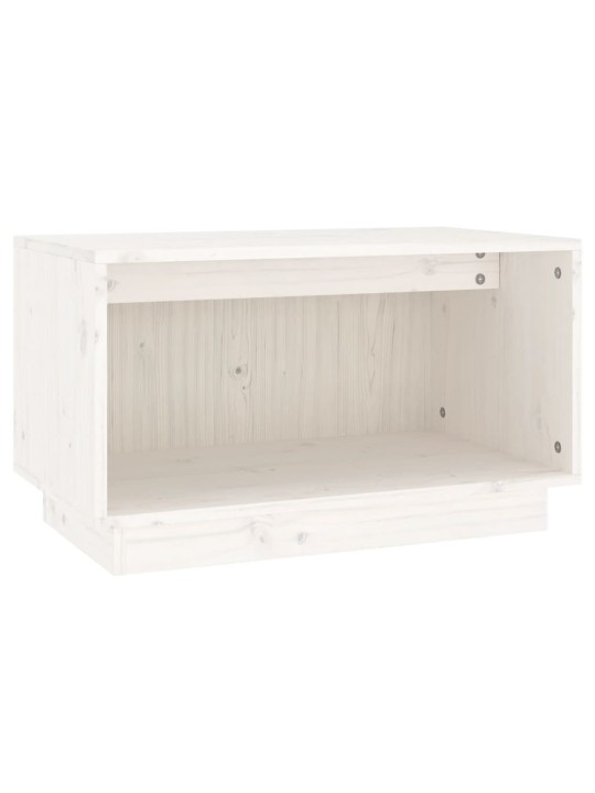 TV skříňka bílá 60 x 35 x 35 cm masivní borové dřevo
