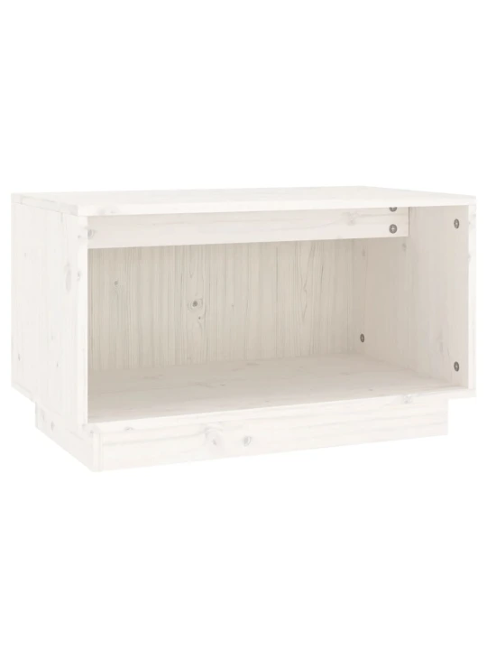 TV skříňka bílá 60 x 35 x 35 cm masivní borové dřevo