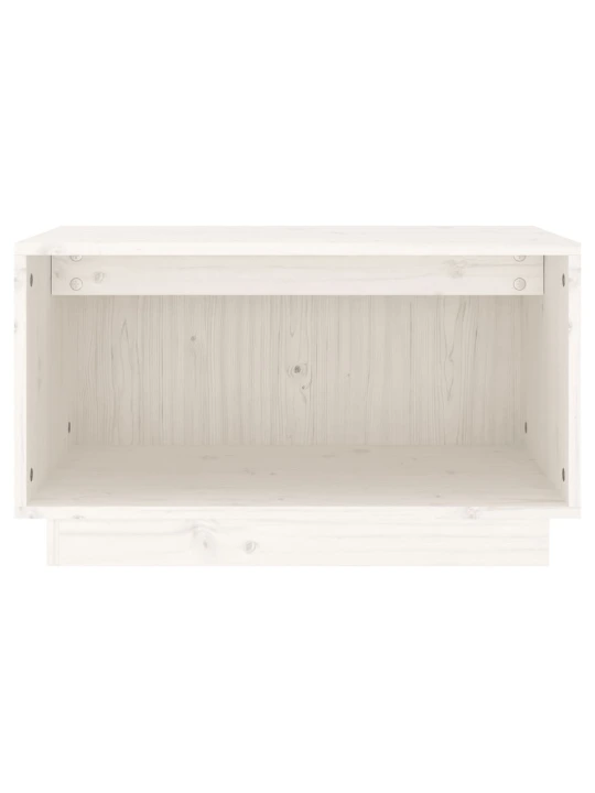 TV skříňka bílá 60 x 35 x 35 cm masivní borové dřevo