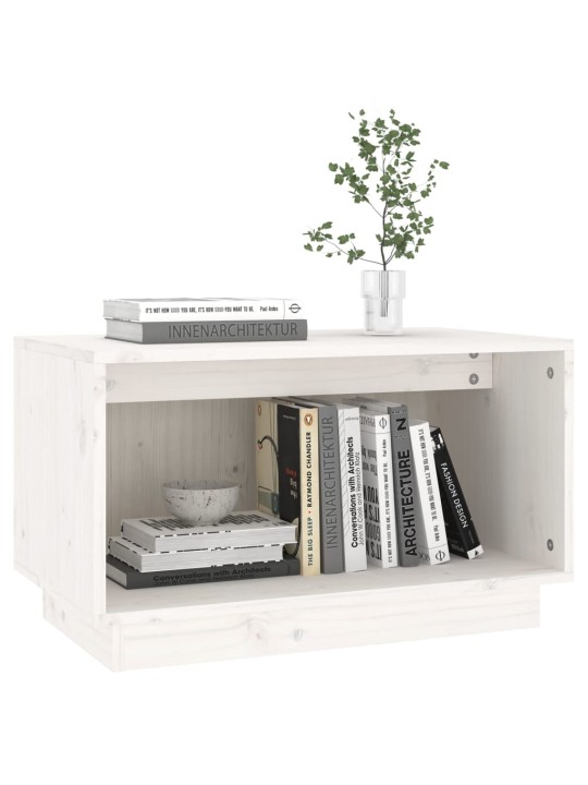 TV skříňka bílá 60 x 35 x 35 cm masivní borové dřevo