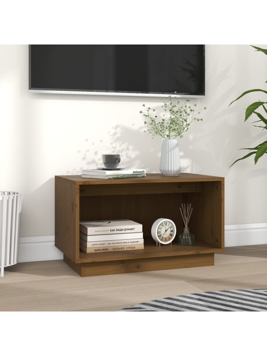 TV skříňka medově hnědá 60 x 35 x 35 cm masivní borové dřevo