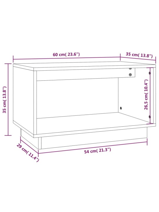 TV skříňka medově hnědá 60 x 35 x 35 cm masivní borové dřevo