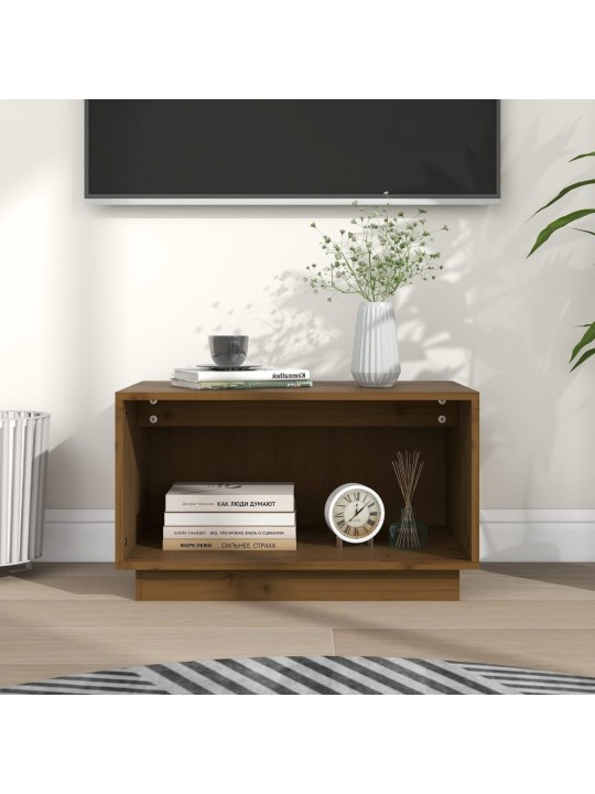 TV skříňka medově hnědá 60 x 35 x 35 cm masivní borové dřevo