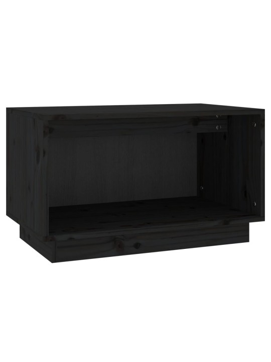 TV skříňka černá 60 x 35 x 35 cm masivní borové dřevo