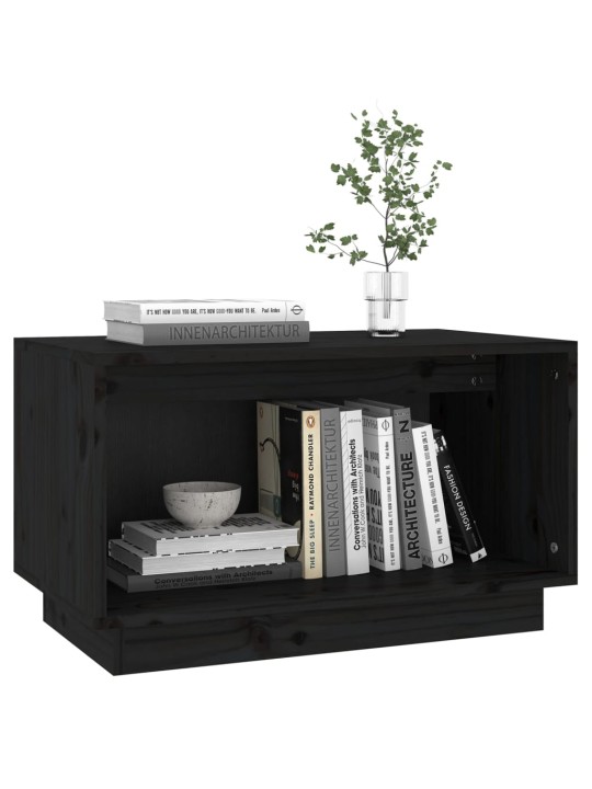 TV skříňka černá 60 x 35 x 35 cm masivní borové dřevo
