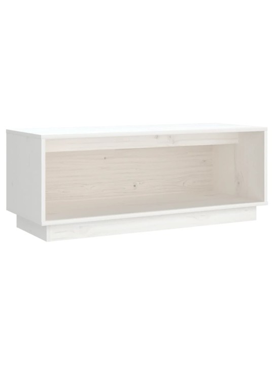 TV skříňka bílá 90 x 35 x 35 cm masivní borové dřevo