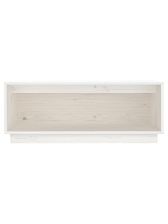 TV skříňka bílá 90 x 35 x 35 cm masivní borové dřevo