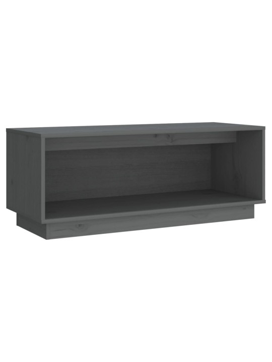 TV skříňka šedá 90 x 35 x 35 cm masivní borové dřevo