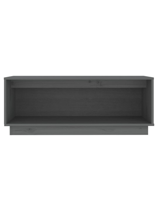 TV skříňka šedá 90 x 35 x 35 cm masivní borové dřevo