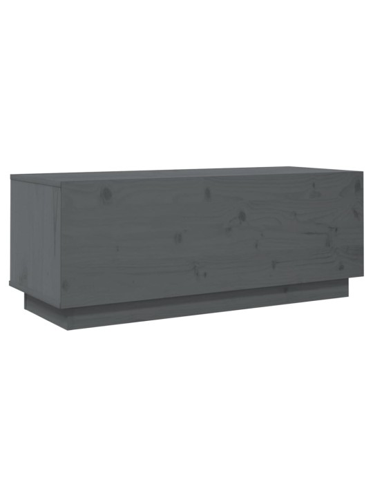 TV skříňka šedá 90 x 35 x 35 cm masivní borové dřevo