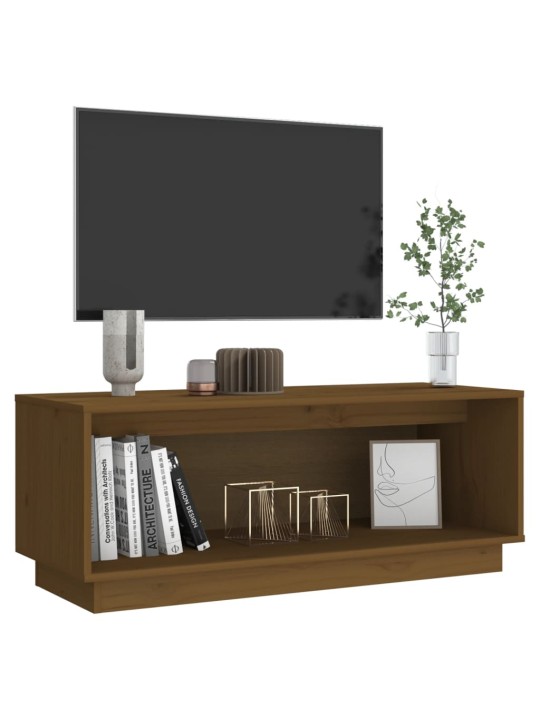 TV skříňka medově hnědá 90 x 35 x 35 cm masivní borové dřevo