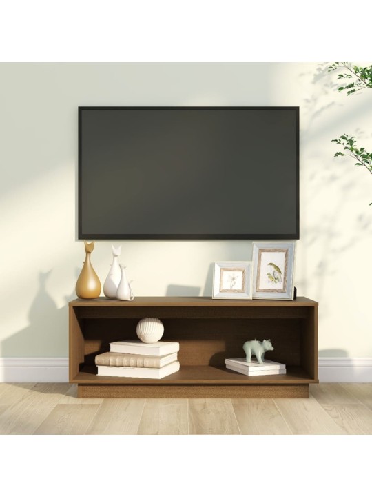 TV skříňka medově hnědá 90 x 35 x 35 cm masivní borové dřevo