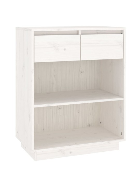 Konzolová skříňka bílá 60 x 34 x 75 cm masivní borové dřevo