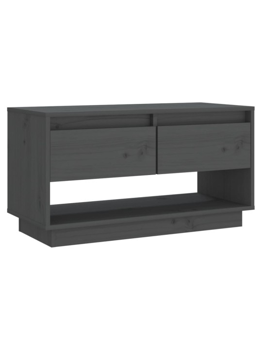 TV skříňka šedá 74 x 34 x 40 cm masivní borové dřevo
