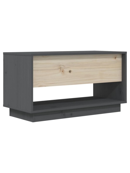 TV skříňka šedá 74 x 34 x 40 cm masivní borové dřevo
