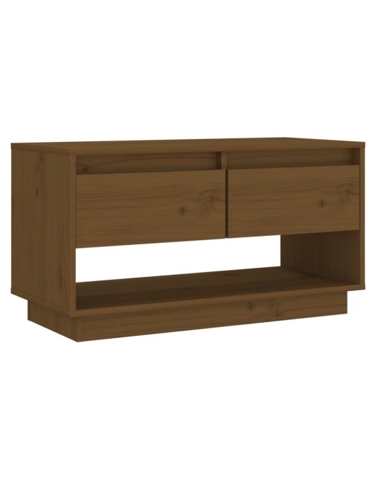 TV skříňka medově hnědá 74 x 34 x 40 cm masivní borové dřevo
