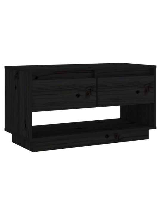 TV skříňka černá 74 x 34 x 40 cm masivní borové dřevo