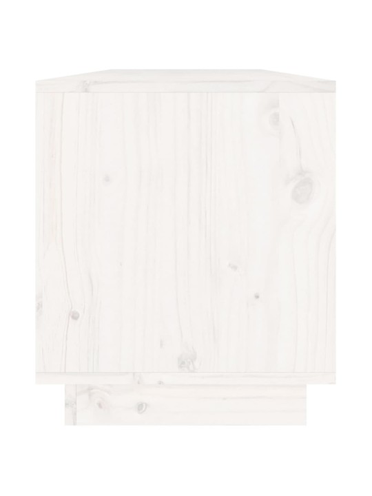 TV skříňka bílá 110,5 x 34 x 40 cm masivní borové dřevo