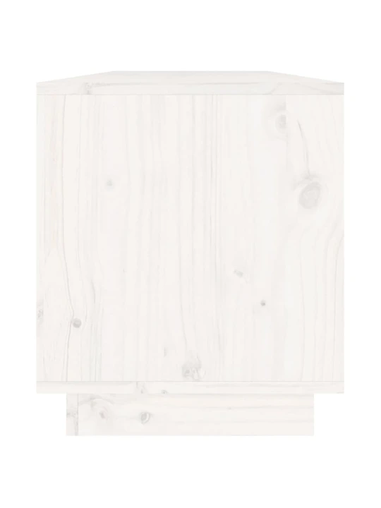 TV skříňka bílá 110,5 x 34 x 40 cm masivní borové dřevo