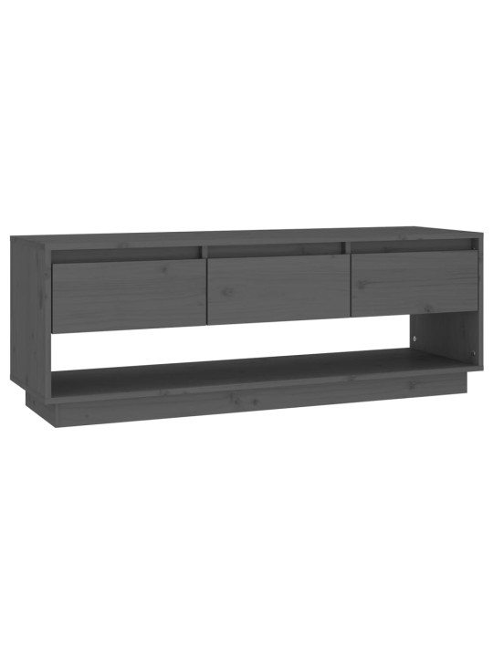 TV skříňka šedá 110,5 x 34 x 40 cm masivní borové dřevo