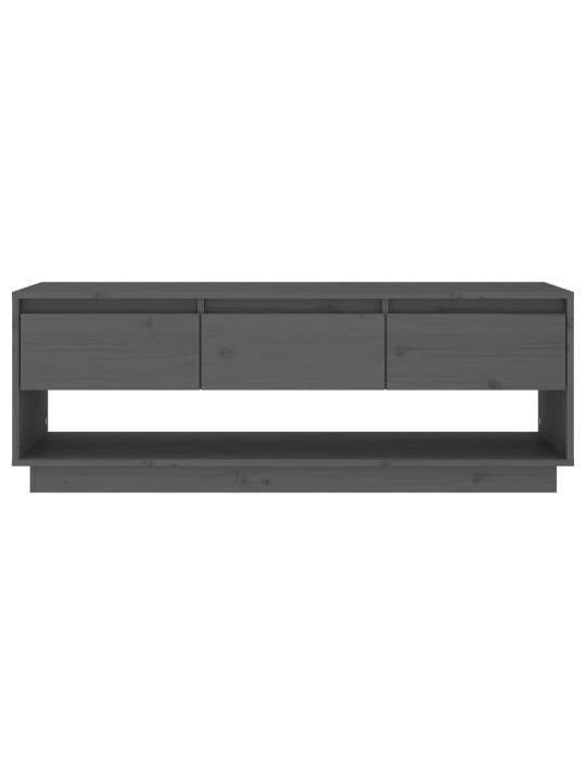 TV skříňka šedá 110,5 x 34 x 40 cm masivní borové dřevo
