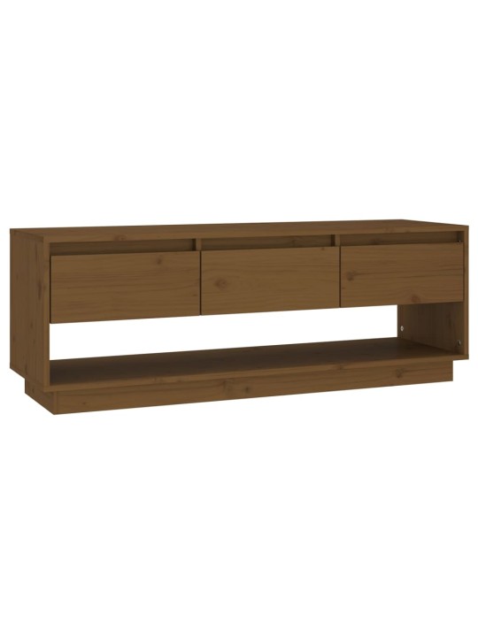 TV skříňka medově hnědá 110,5 x 34 x 40 cm masivní borové dřevo