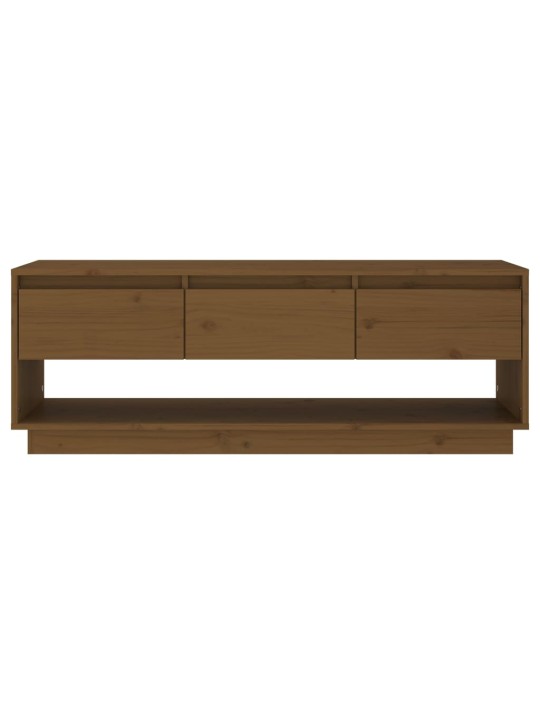TV skříňka medově hnědá 110,5 x 34 x 40 cm masivní borové dřevo