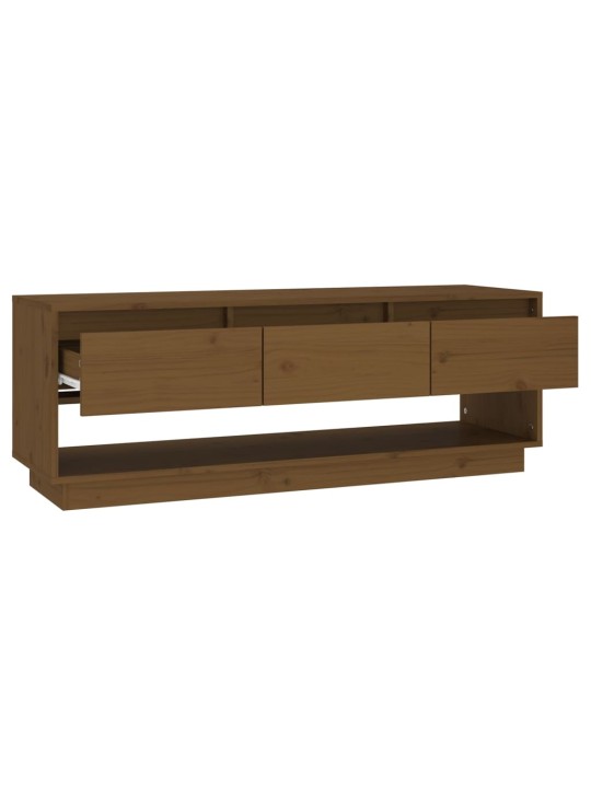 TV skříňka medově hnědá 110,5 x 34 x 40 cm masivní borové dřevo