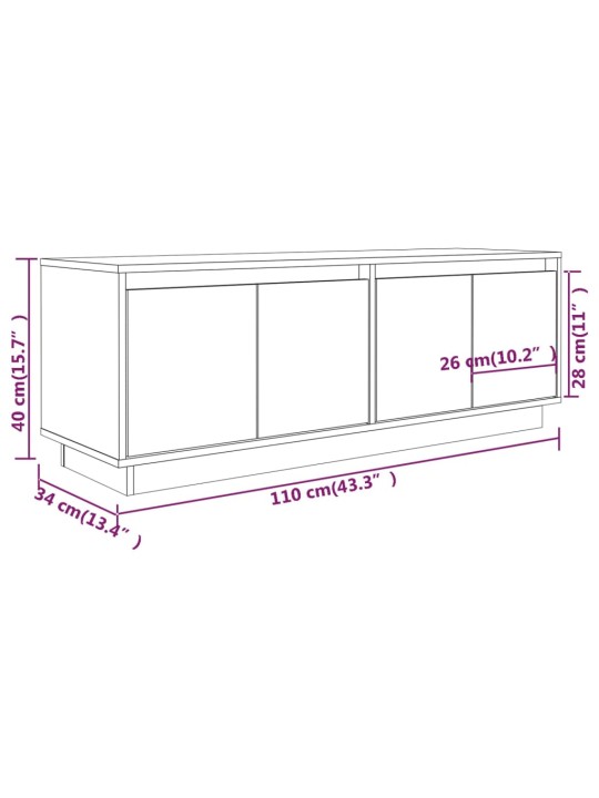 TV skříňka 110 x 34 x 40 cm masivní borové dřevo