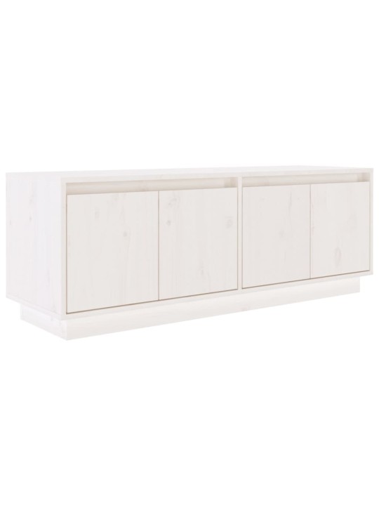 TV skříňka bílá 110 x 34 x 40 cm masivní borové dřevo