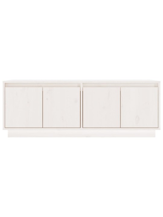 TV skříňka bílá 110 x 34 x 40 cm masivní borové dřevo