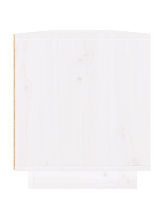 TV skříňka bílá 110 x 34 x 40 cm masivní borové dřevo