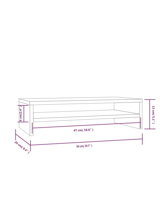 Stojan na monitor 50 x 24 x 13 cm masivní borové dřevo